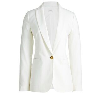J. Crew Factory White Single-Button Shawl Collar Blazer